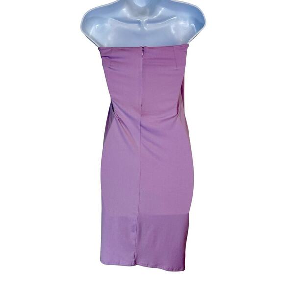 Vero Moda Strapless Lilac Tube Dress With Side Slit By XS - Picture 3 of 6